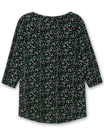 sheego 3/4-Arm-Shirt in schwarz-gemustert