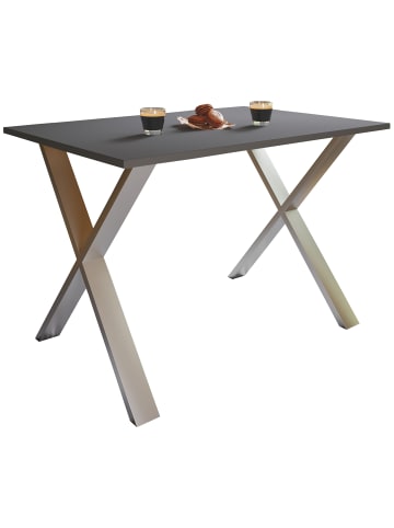 VCM Premium Holz Esstisch Küchentisch Xona X in Silber / Anthrazit