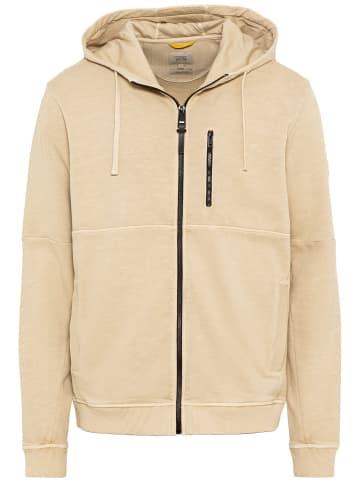 Camel Active Kapuzen-Sweatjacke aus reiner Baumwolle in Beige