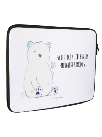 Mr. & Mrs. Panda Notebook Tasche Eisbär Faul mit Spruch in Weiß