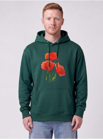 wat? Apparel Sweatshirt Poppy Flowers in Glazed Green