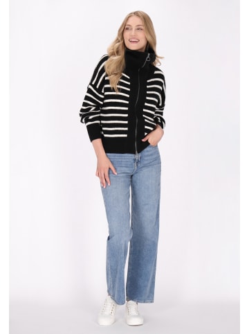 DreiMaster Damen Cardigan in Schwarz Wollweiss