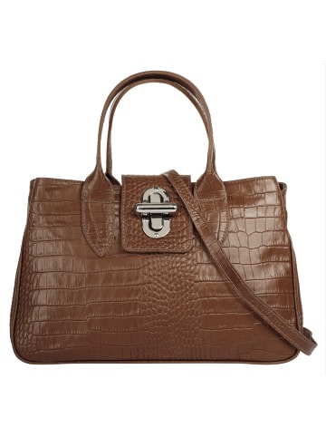 Cluty Handtasche echt Leder in cognac