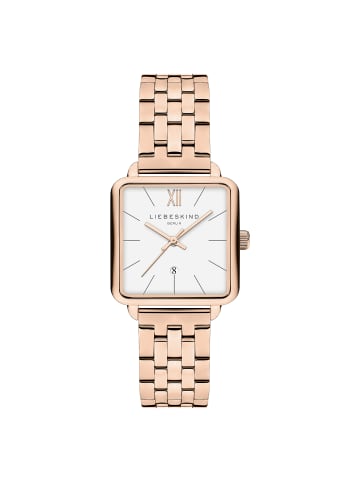 LIEBESKIND BERLIN Armbanduhr The Classic Square in Rosé-weiß