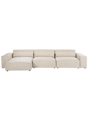 Beliani 4-tlg Modulsofa HELLNAR in Beige rechtsseitig