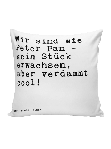 Mr. & Mrs. Panda Deko Kissen Wir sind wie Peter... mit Spruch in Weiß