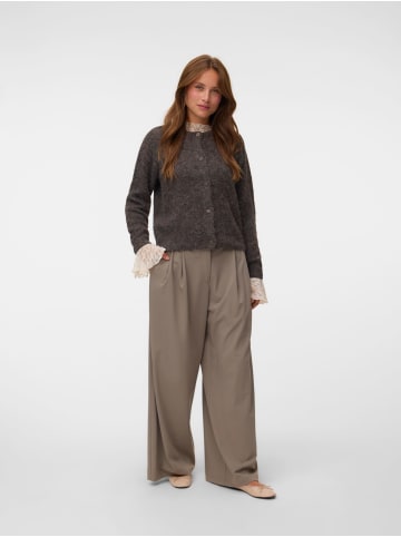 Vero Moda Grob gestrickter Cardigan mit Rundhalsausschnitt in Chocolate Torte