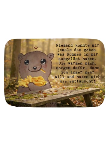 Mr. & Mrs. Panda Badteppich Bär Pommes verliebt Design mit Spruch in Weiß