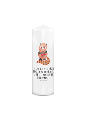 Mr. & Mrs. Panda Kerze Roter Panda mit Spruch in Weiß