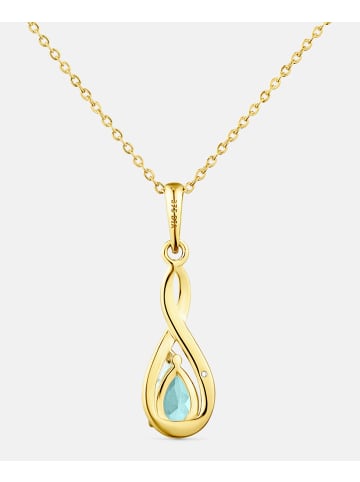 Diamant L'éternel Kette mit Anhänger, mit Blautopas, 375 Gelbgold