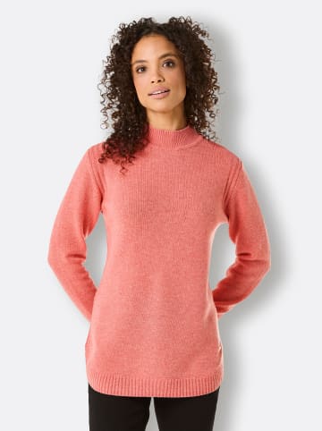 creation L Stehkragenpullover in koralle-meliert