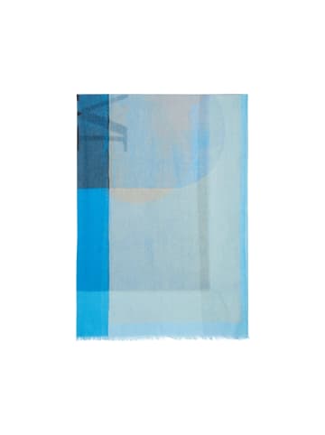 Marc O'Polo Logo-Schal mit Allover-Print in multi/shiny blue