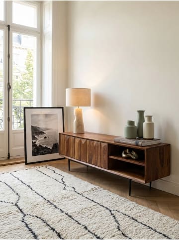 KADIMA DESIGN Lowboard Massivholz 123x42x35 cm TV-Kommode mit zwei Türen,