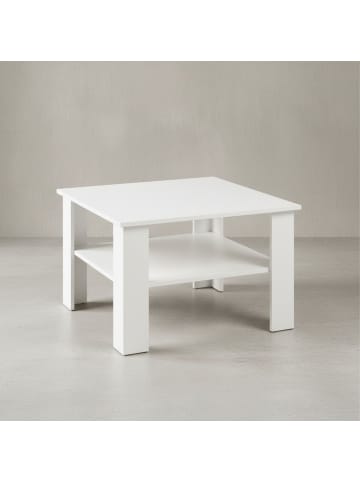 KADIMA DESIGN Couchtisch aus Holz mit kratzfester Beschichtung, 60 kg Belastbarkeit in Weiß