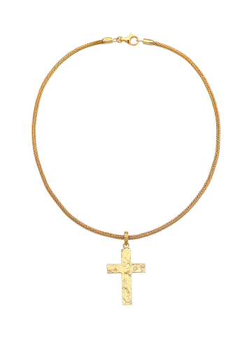 KUZZOI Halskette 925 Sterling Silber Kreuz in Gold