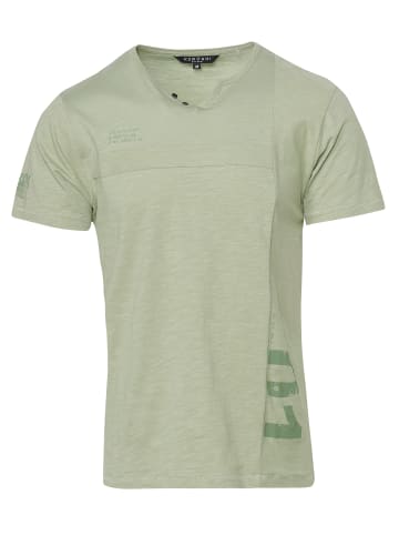 KOROSHI Kurzarm T-Shirt in khaki