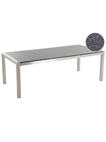 Beliani Gartentisch GROSSETO in Grau/Silber - (W) 100 x (H) 74 x (L) 220 cm