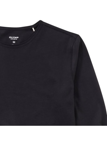 OLYMP  Rundhals Langarmshirt für Herren in schwarz