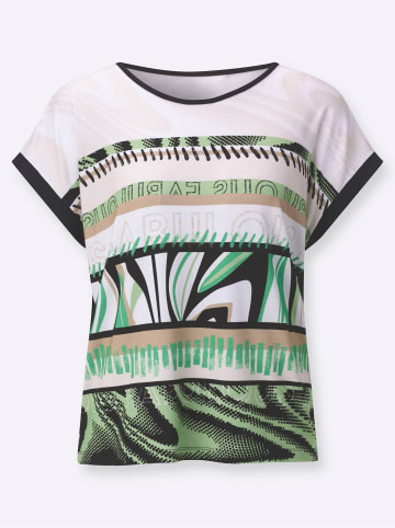 creation L Druck-Shirt in kalkmint-schwarz-bedruckt