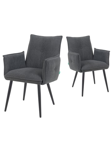 DUBI Möbel 2er-Set: Esszimmerstuhl Mika-Ayla in Anthrazit - (B)60 x (H)88 x  (T)63 cm