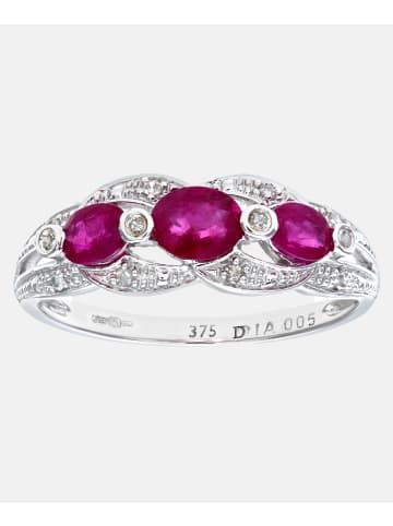 Diamant L'éternel Ring aus 375 Weißgold mit Diamant mit Rubin