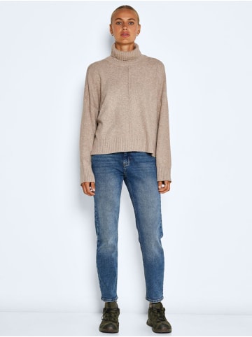 Noisy may Rollkragen Strickpullover mit Schlitzen NMIAN in Beige