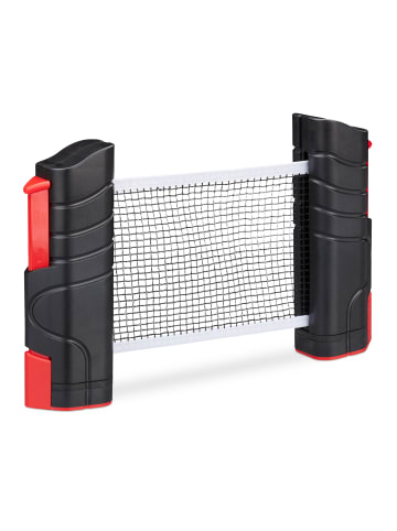 relaxdays 4x Tischtennisnetz in Schwarz/ Rot