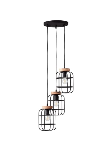 Brilliant Pendelleuchte, 3-flammig (Rondell) Gwen ⌀ 42 cm in antik holz/schwarz korund