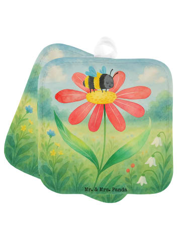 Mr. & Mrs. Panda 2er Set Topflappen  Hummel Blume Design ohne Sp... in Weiß