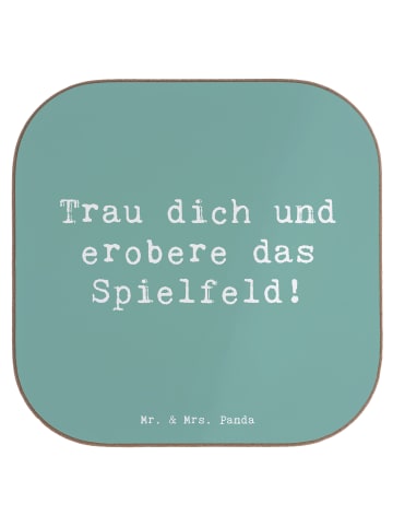 Mr. & Mrs. Panda Untersetzer Spruch Neue Sportart Mut mit Spruch in Meeresbrise
