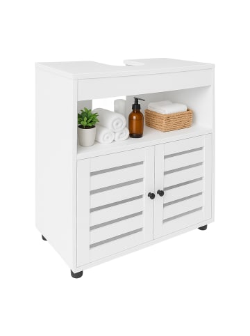 relaxdays Waschbeckenunterschrank in Weiß - (B)60 x (H)63 x (T)30 cm