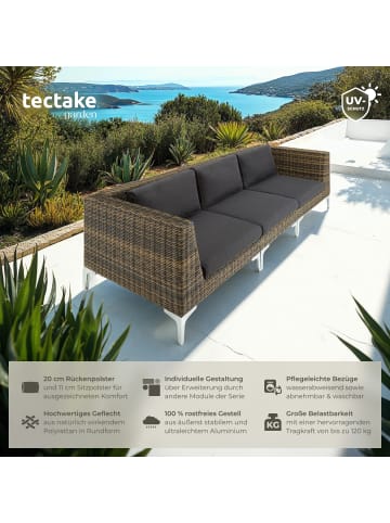 tectake Modulares Rattanset, Dicke des Sitzpolsters 11 cm, 89 x 89 x 72 cm