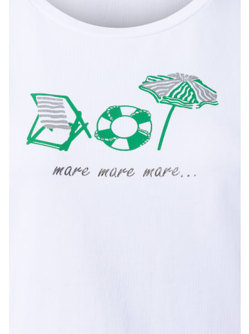More & More stretchiges Baumwollshirt, Summervibes in white