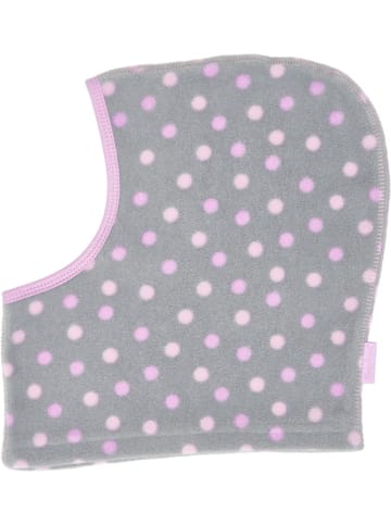 Playshoes Kinder Mütze "Fleece-Schlupfmütze Punkte" in Grau