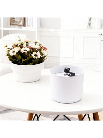 relaxdays Blumentopf Safe in Weiß - (H)13 x ∅12,5 cm