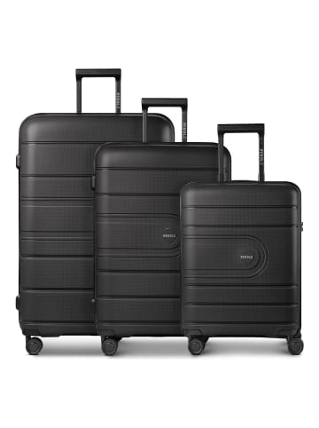 Redolz Essentials 11 4 Rollen Kofferset 3-teilig mit Dehnfalte black