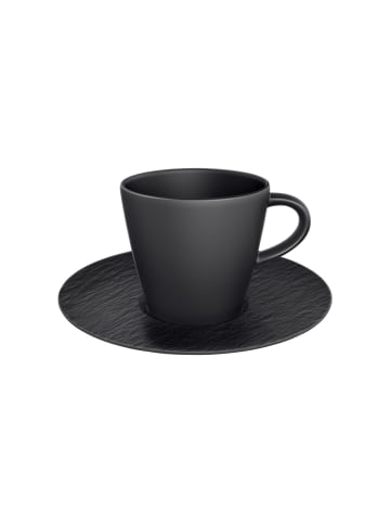 Villeroy & Boch Kaffeetasse mit Untertasse Manufacture Rock 150 ml / ø 15,4 cm schwarz in schwarz