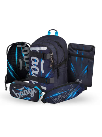 BAAGL 5-tlg. Set: Schulrucksack Skate in Violett Bluelight