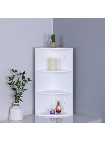 relaxdays Eckregal in Weiß - (B)35 x (H)62 x (T) 25 cm