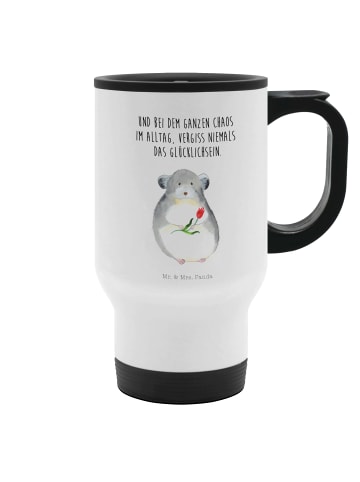Mr. & Mrs. Panda Kaffeebecher To Go Chinchilla Blume mit Spruch in Weiß