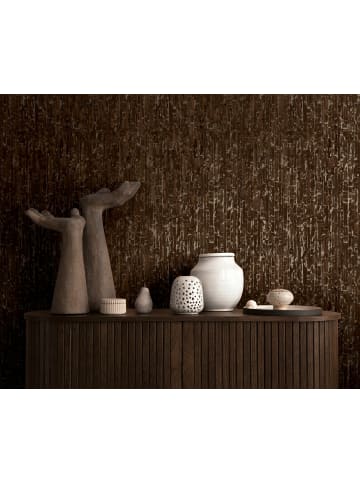 A.S. Création Tapete Sculptural Lines in Kastanienbraun