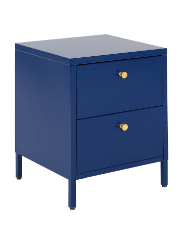 Beliani Nachttisch KYLEA in Blau/Gold - (W) 43 x (H) 55 x (L) 40 cm