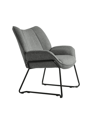 Home Nature Wohnkonzept Lounge Ohrensessel aus Flauschstoff in Grau 55x60x80 cm