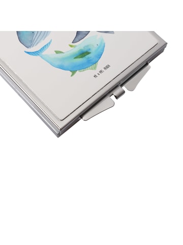 Mr. & Mrs. Panda Kleiner Spiegel Walfisch Thunfisch ohne Spruch in Weiß