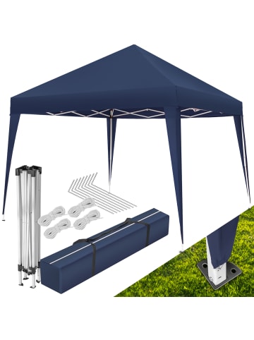 tectake Pavillon Linosa inklusive Spannseile, Heringe und Tragetasche, blau