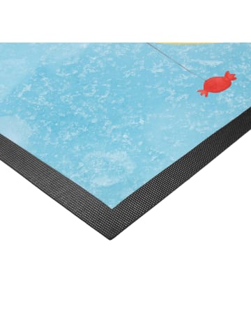 Mr. & Mrs. Panda Fußabstreifer Pinguin Mond ohne Spruch in Eisblau