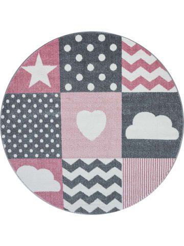 KADIMA DESIGN Teppich Kinder Herz Sterne saugroboter Kurzflor Kinderzimmer