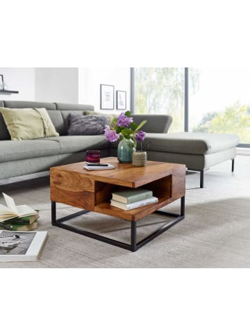 FineBuy Couchtisch in Braun / Sheesham / 60x60x35