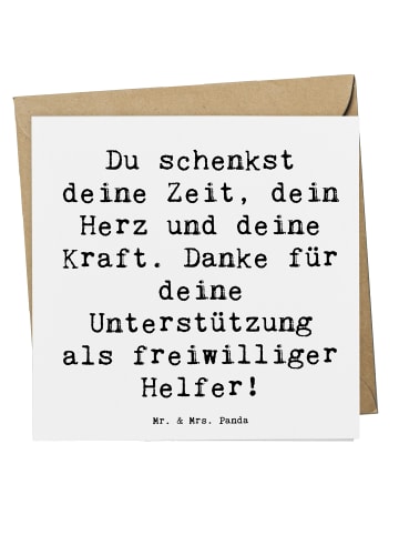 Mr. & Mrs. Panda Grußkarte Spruch Freiwilliger Dank mit Spruch in Weiß