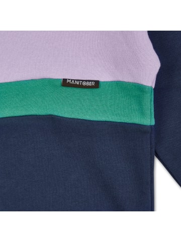 MANITOBER Cut & New Sweatshirt in Lilac/Green/Navy